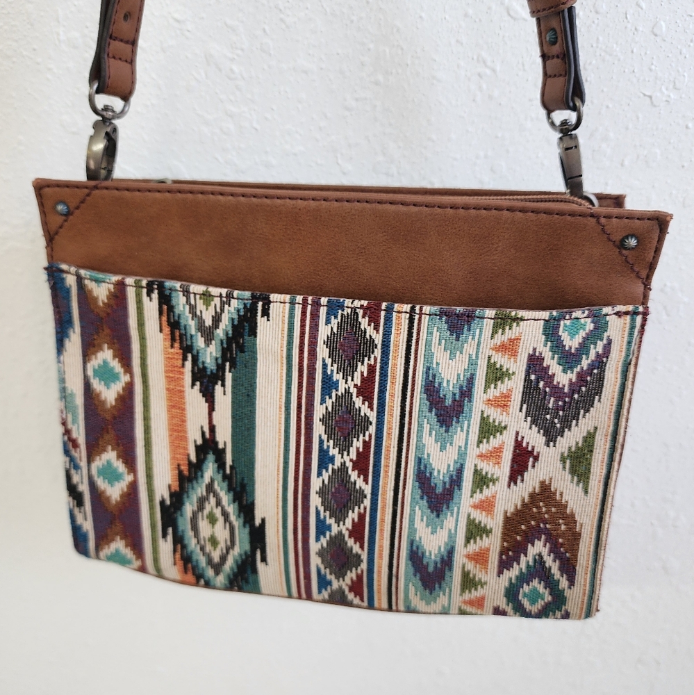 Justin Jacquard Aztec Patterned Southwestern Crossbody Bag - Picture 6 of 7